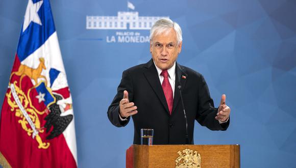 Imagen referencial. El presidente de Chile, Sebastián Piñera, entrega un mensaje en el palacio de La Modeda. (AFP/Presidencia chilena).