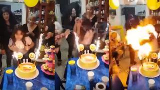 Niña sopla las velas de su torta y acaba ardiendo el día de su cumpleaños [VIDEO]