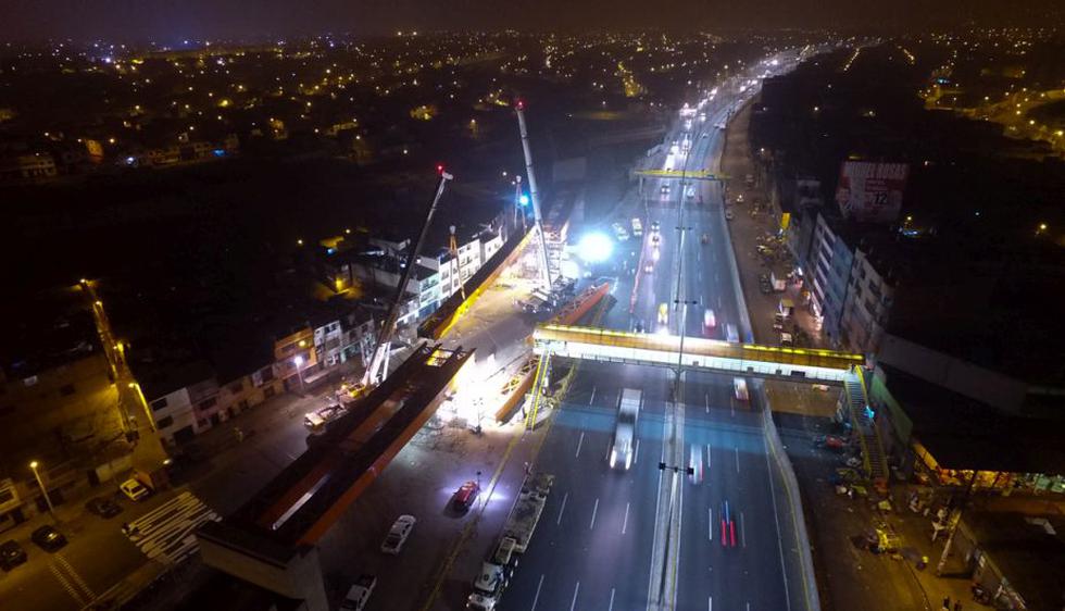 Instalaron gigantesca viga del proyecto Línea Amarilla. (Municipalidad de Lima)
