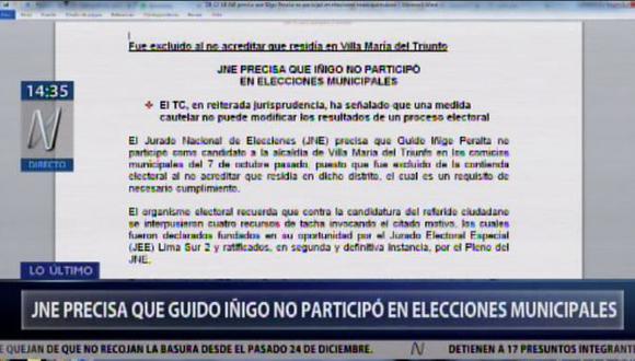 El JNE proclamó a Eloy Chávez Hernández como alcalde de Villa María del Triunfo. (Video: Canal N)