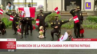 Policía canina brinda exhibición por el Bicentenario de la Independencia