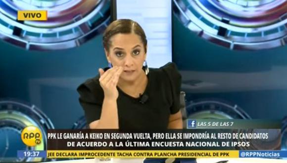Patricia del Río ‘cuadró’ a fujimoristas que llaman ‘terroristas’ a quienes no piensan como ellos. (Captura de TV)