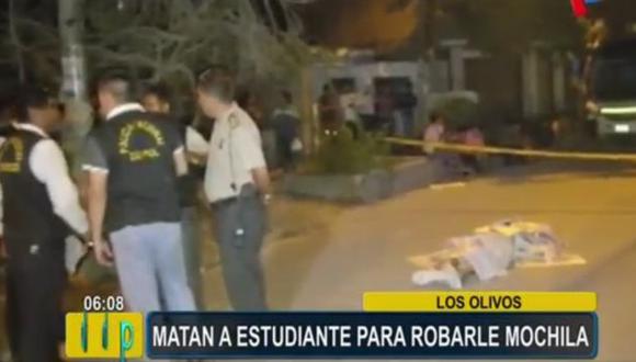 Estudiante es asesinado por resistirse al robo de su mochila en Los Olivos. (Buenos Días Perú)