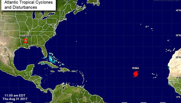 Los vientos máximos de Irma se encuentran a cerca de (155 km/h. (Centro Nacional de Huracanes)