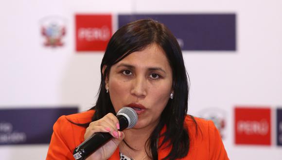 La ministra de Educación, Flor Pablo, se pronunció sobre el anunciado paro de maestros.  (Foto: GEC)