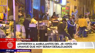 Ambulantes del jirón Hipólito Unanue en La Victoria serán desalojados