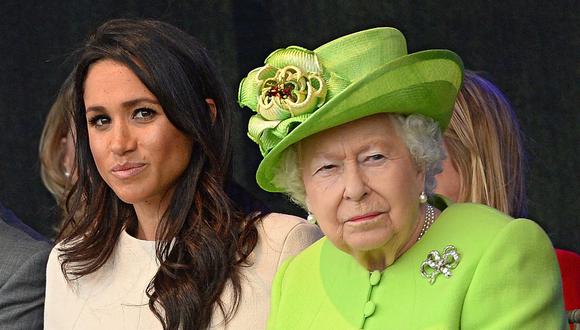 La reina Isabel II del Reino Unido y Meghan de Sussex. (Foto: AFP)