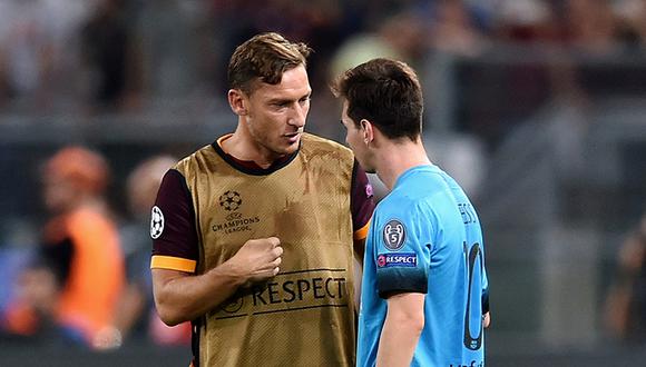 Francesco Totti es amigo de Lionel Messi y sueña con verlo en la Roma. (Foto: AFP)