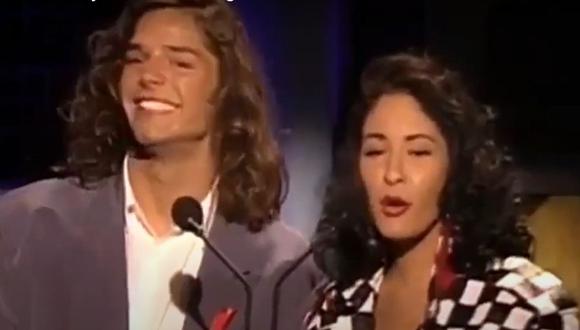 Ricky Martín y Selena en Premios Lo Nuestro. (Foto: captura de video de Premios lo Nuestro)