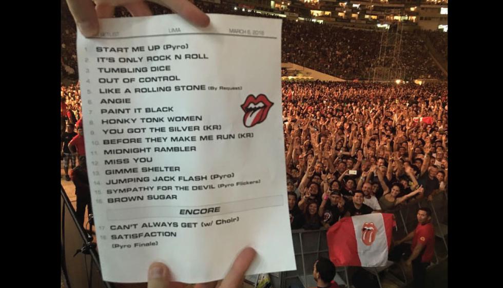 The Rolling Stones: Este fue la lista de canciones que tocaron en Lima (Facebook)