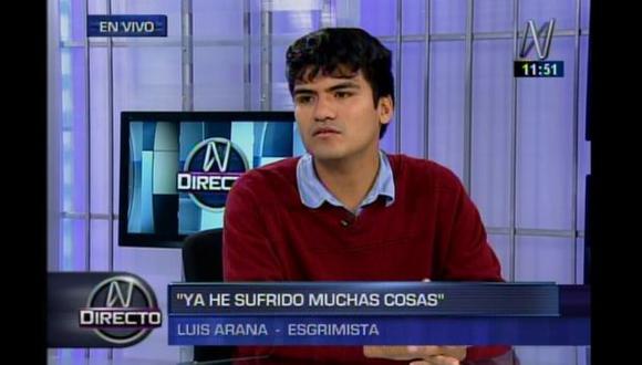 Esgrimista Luis Arana Hurtado: ‘Yo también fui agredido por el presidente de la Federación de Esgrima’. (Captura de video)