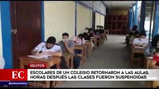 Suspenden clases presenciales en colegio que reinicio labores en Iquitos