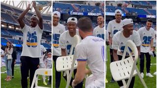 La silla de David Alaba: defensor volvió a realizar particular festejo en Real Madrid [VIDEO]