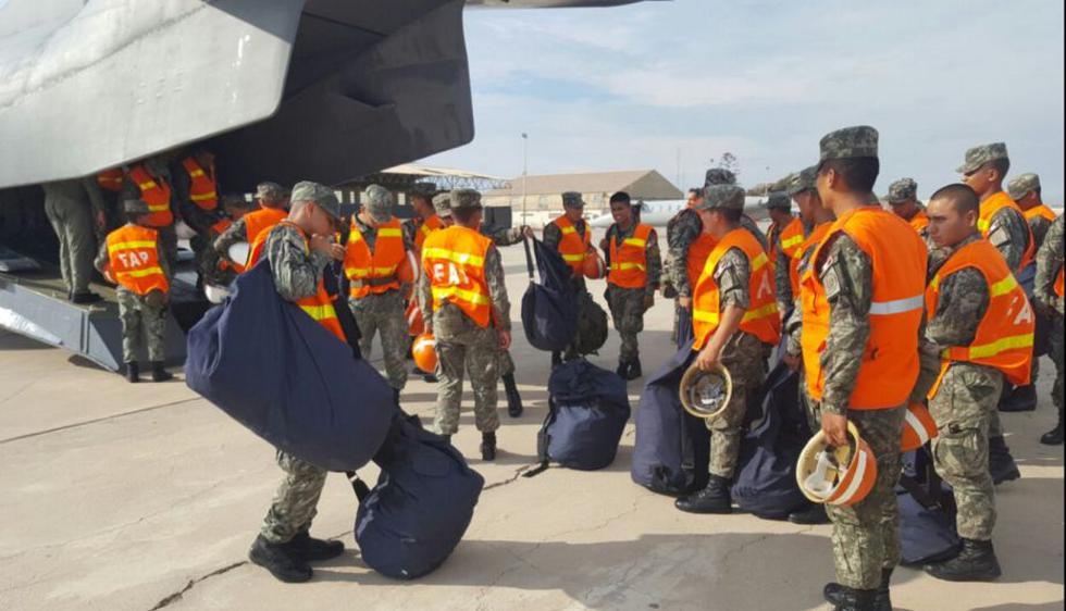 Huaico en Ica: Fuerza Armadas llegaron para sumarse a labores de apoyo. (Mindef)