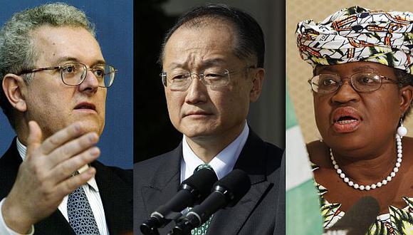 José Antonio Ocampo, Ngozi Okonjo-Iweala y Jim Yong Kim (Reuters/AP)