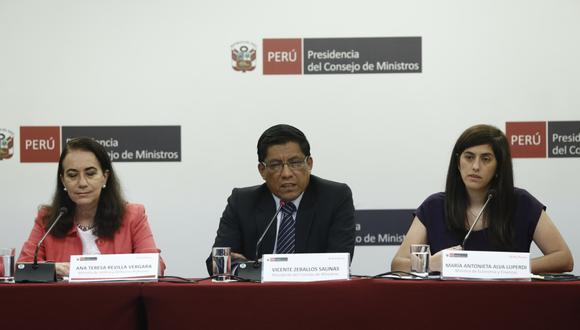 Zeballos brindó una conferencia de prensa al término de la sesión del Consejo de Ministros.(Foto: Joel Alonzo)