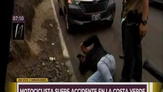 Motociclista sufre accidente en la Costa Verde [VIDEO]