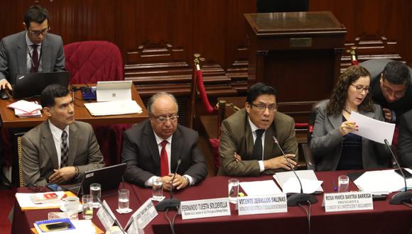 El ministro de Justicia, Vicente Zeballos, concurre a la sesión de la Comisión de Constitución. (Foto: GEC/Rolly Reyna Yupanqui)