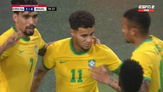 Brasil vs. Corea del Sur: Coutinho necesitó un minuto en la cancha para anotar el 4-1 [VIDEO]