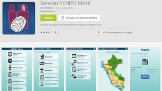 Reniec presentó su aplicación móvil para Android