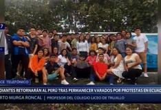 Alumnos peruanos varados en Ecuador serían trasladados a la frontera este miércoles