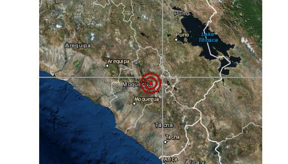 Un sismo de magnitud 3,8 se registró en Moquegua, la tarde del viernes a las 17:35 horas. (Foto: IGP)