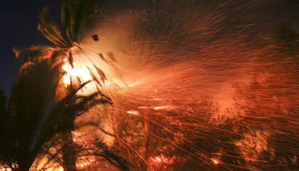 En San Bernardino, a 100 kilómetros de Los Ángeles, el incendio llamado Hillside comenzó antes del amanecer. (Foto: AP)
