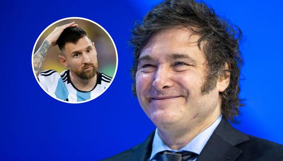 Javier Milei admira a Lionel Messi. (Foto: AFP)
