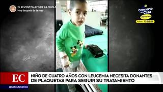 Niño de cuatro años con leucemia necesita donantes de plaquetas para seguir con su tratamiento