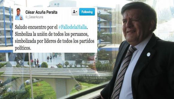 César Acuña borró su mensaje en Twitter luego de las burlas. (Perú21)