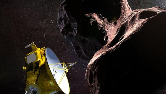 Ilustración de la NASA muestra la nave espacial New Horizons que se encuentra con el MU69 2014, apodado "Ultima Thule". (Foto: AFP)
