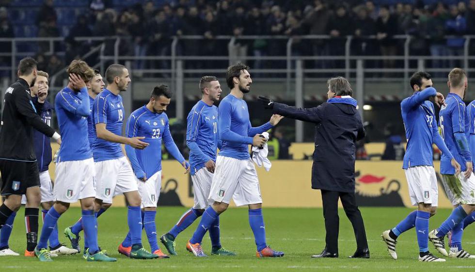 Gianluca Lapadula no jugó en el empate 0-0 entre Italia y Alemania. (AP)