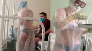 Enfermera rusa es sancionada por atender a pacientes con COVID-19 en ropa interior