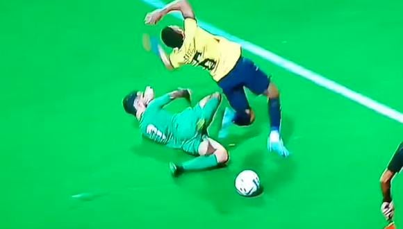 Byron Castillo lesionado en el amistoso de Ecuador vs. Irak. (Foto: captura)