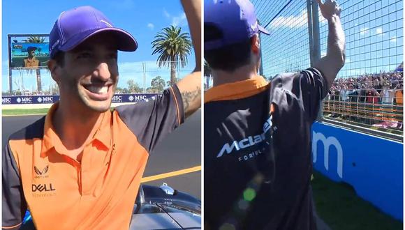Así fue el recibimiento a Daniel Ricciardo en la previa del GP de Australia. (Foto: Captura)