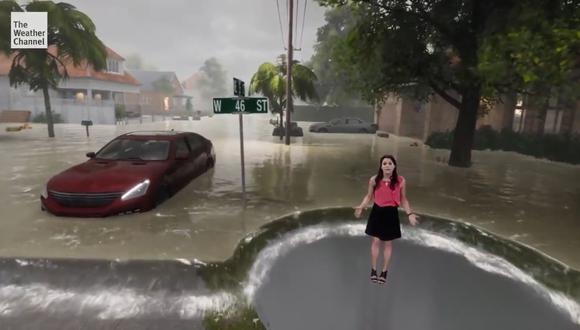 El Huracán Florence fue recreado por The Weather Channel con impactantes imágenes interactivas. (Foto: Captura)