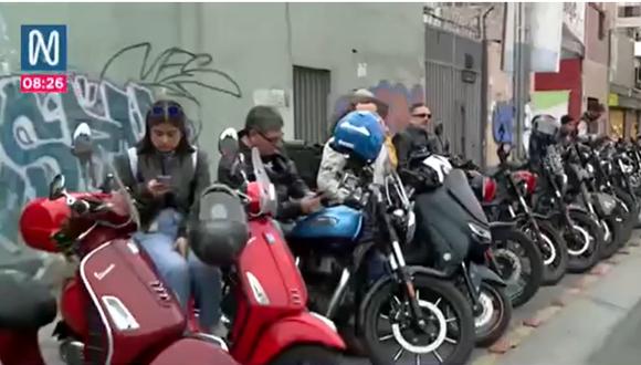Motociclistas protestan por prohibición en la Costa Verde. (Foto: captura)