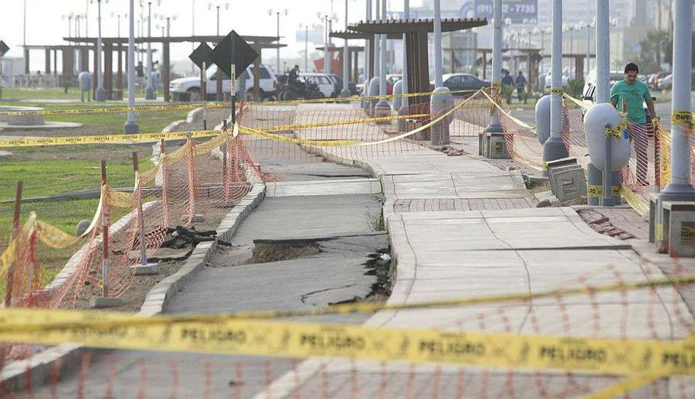 Avenida Costanera: Malecón y ciclovía inaugurado por Susana Villarán se hunden. (Anthony Ramírez)