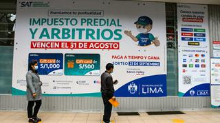 SAT de Lima: Pago del impuesto predial vence el 31 de agosto