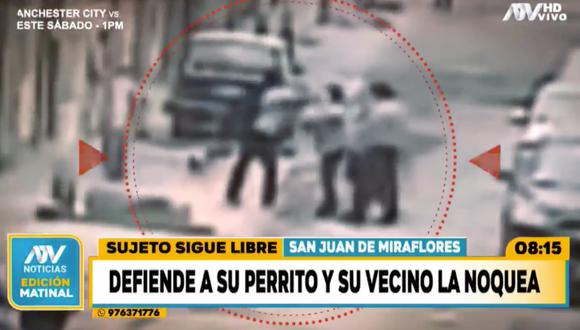 Óscar Bringas Garay agrediendo a María Malca (Captura de pantalla: ATV).