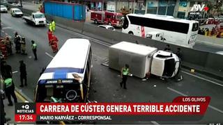Disputa de pasajeros entre microbuses causó triple choque y dejó más de 10 heridos en Los Olivos [VIDEO]