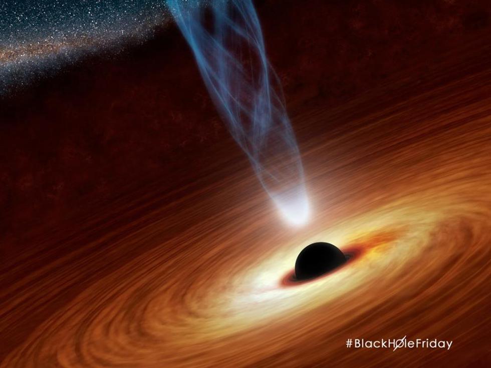 Como en una pequeña tienda con una gran multitud en el 'Black Friday', los agujeros negros también tienen una gran cantidad de materia abarrotada en un espacio pequeño. (NASA)