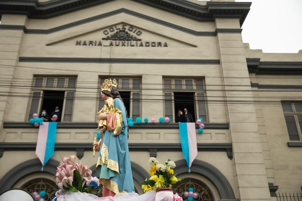 Coronavirus en Perú: imagen de la Virgen María Auxiliadora recorrió calles de Breña en pleno día de inmovilización total (Foto: José Rojas Bashe/GEC)