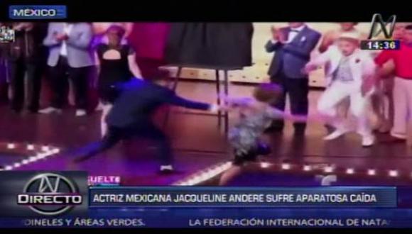 Actriz mexicana Jacqueline Andere sufrió aparatosa caída. (Canal N)