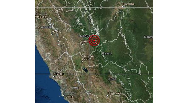 Un sismo de magnitud 4,0 se registró en la provincia de Pachitea, en Huánuco, la mañana del sábado a las 06:13 horas, según el IGP. (Foto: IGP)
