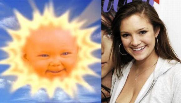 El antes y el ahora de Jessica Smith, el bebé sol de los Teletubbies. (Internet)