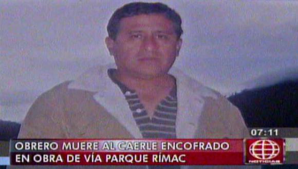 Obrero murió aplastado por encofrado cuando realizaba trabajos en proyecto Línea Amarilla. (Captura de TV)