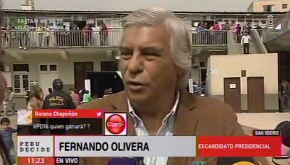 Fernando Olivera: &quot;Mi voto ha sido por la democracia&quot;. (Canal N)