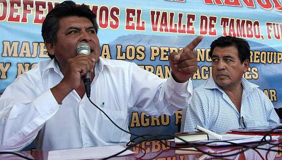 Las caras de la protesta en Tía María. Pepe Julio Gutiérrez y Jesús Cornejo dirigen manifestaciones. (Heiner Aparicio)