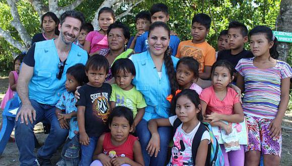 Dina Paucar y Marco Zunino visitaron la Amazonía como embajadores de Unicef. (@UNICEFperu)
